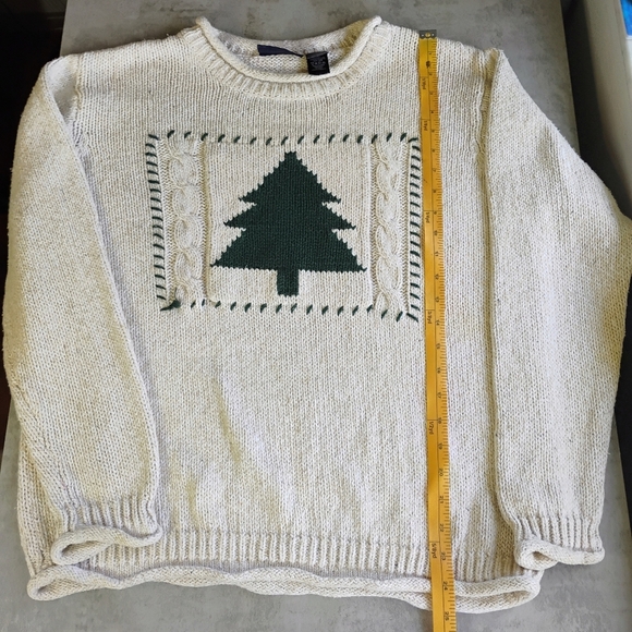 Vintage Crazy Horse Maine State Pine Tree Sweater Fisherman Knit Large Roll Neck - Picture 11 of 13